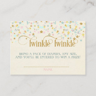 Twinkle Little Star Baby Shower Luier Raffle Informatiekaartje