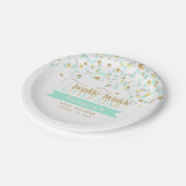 Twinkle Little Star Baby shower Mint Green Papieren Bordje (Gekanteld)