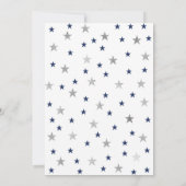 Twinkle Little Star Baby shower navy Silver Kaart (Achterkant)