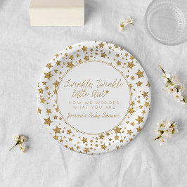 Twinkle Little Star Baby shower Papieren Bordje