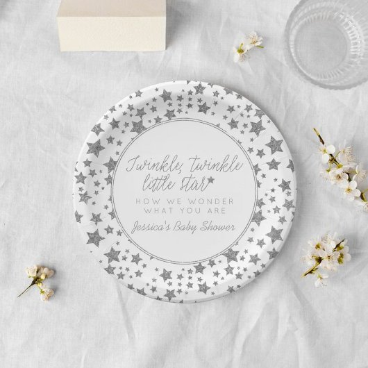 Twinkle Little Star Baby shower Papieren Bordje