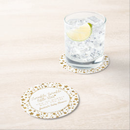 Twinkle Little Star Baby shower Ronde Kartonnen Onderzetter