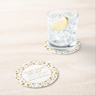 Twinkle Little Star Baby shower Ronde Kartonnen Onderzetter