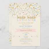 Twinkle Little Star Baby shower Roze & blauw Kaart (Voorkant / Achterkant)