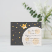 Twinkle Little Star Baby shower Save the Date Aankondigingskaart (Staand voorkant)