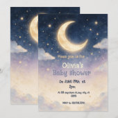 Twinkle Little Star Baby Shower Uitnodiging (Voorkant / Achterkant)
