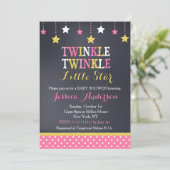 Twinkle Little Star Baby Shower Uitnodigingen (Staand voorkant)