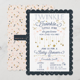 Twinkle Little Star Baby Shower-uitnodigingen Kaart