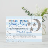 Twinkle Little Star baby shower voor jongens Kaart (Staand voorkant)