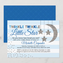 Twinkle Little Star baby shower voor jongens Kaart