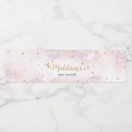 Twinkle Little Star Baby Shower Waterfles Etiket (Enkel label)
