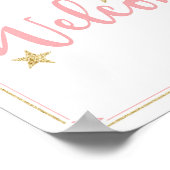 Twinkle Little Star Baby shower Welcome Pink Gold Poster (Hoek)