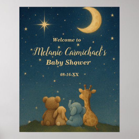 Twinkle Little Star Baby shower Welkom Poster (Voorkant)