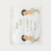 Twinkle Little Star Baby Tweeling Jongens Wandkleed (Voorkant)