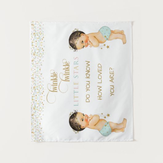 Twinkle Little Star Baby Tweeling Jongens Wandkleed (Voorkant)