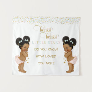 Twinkle Little Star Baby Tweeling Meisjes Etnisch Wandkleed