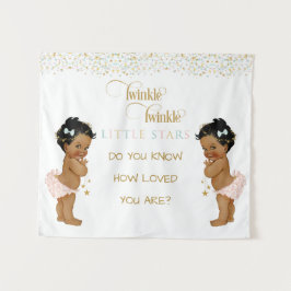 Twinkle Little Star Baby Tweeling Meisjes Etnisch Wandkleed