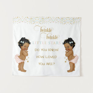 Twinkle Little Star Baby Tweeling Meisjes Etnisch Wandkleed