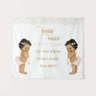 Twinkle Little Star Baby Tweeling Meisjes Etnisch Wandkleed
