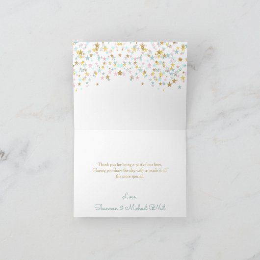 Twinkle Little Star Bedankt White of any Card Whit (Binnen)