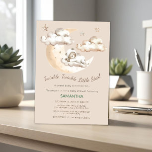 Twinkle Little Star Beer Baby shower Uitnodiging