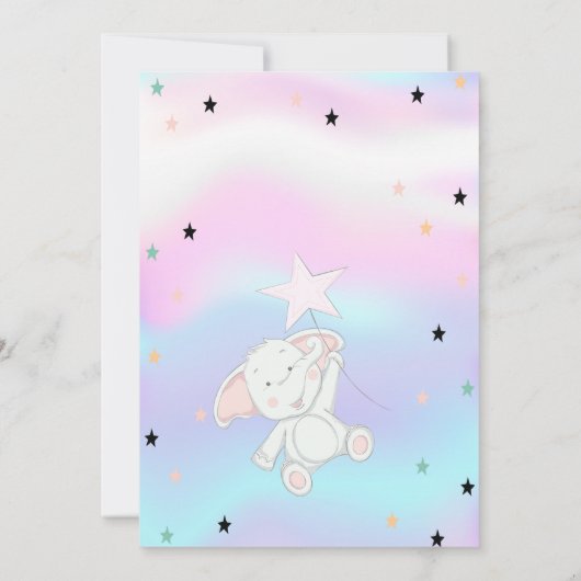Twinkle Little Star, Beer Holographic Baby shower Kaart (Achterkant)
