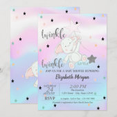 Twinkle Little Star, Beer Holographic Baby shower Kaart (Voorkant / Achterkant)
