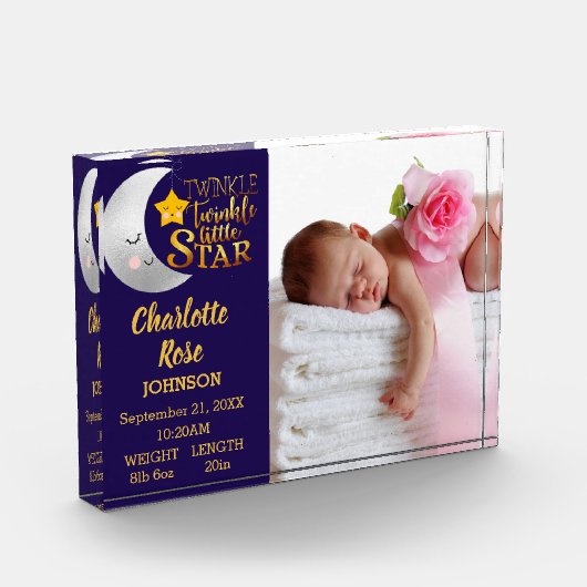 Twinkle Little Star Birth Announounding Baby Fotoblokken (Links)