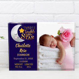 Twinkle Little Star Birth Announounding Baby Fotoblokken