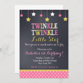 Twinkle Little Star Birthday Invitation Kaart (Voorkant / Achterkant)