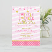 Twinkle Little Star Birthday Invitation Kaart (Staand voorkant)