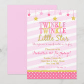 Twinkle Little Star Birthday Invitation Kaart (Voorkant / Achterkant)