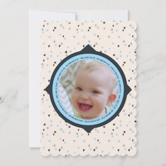 Twinkle Little Star Birthday Party-uitnodigingen Kaart (Achterkant)