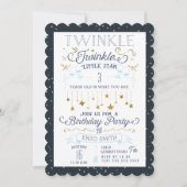 Twinkle Little Star Birthday Party-uitnodigingen Kaart (Voorkant)