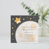 Twinkle Little Star Black en Yellow Baby shower Kaart (Staand voorkant)
