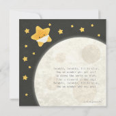 Twinkle Little Star Black en Yellow Baby shower Kaart (Achterkant)