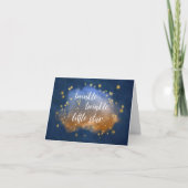 Twinkle Little Star | Blauw Baby shower van koperg Bedankkaart (Voorkant)