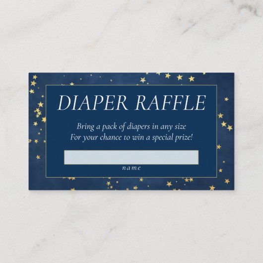 Twinkle Little Star | Blauwe en goudluieraffle Informatiekaartje (Achterkant)