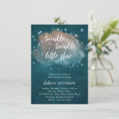 Twinkle Little Star | Blauwgroen blauw koperen Bab Kaart (Staand voorkant)