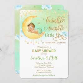 Twinkle Little Star Blonde Baby shower Neutraal Kaart