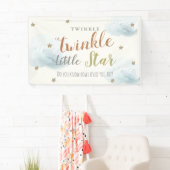 Twinkle Little Star Blue Baby shower Banner (Insitu)