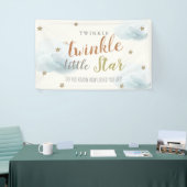 Twinkle Little Star Blue Baby shower Banner (Beurs)