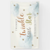 Twinkle Little Star Blue Baby shower Banner (Verticaal)