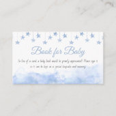 Twinkle Little Star Blue Baby Shower Book Request Informatiekaartje (Voorkant)