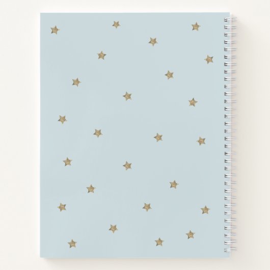 Twinkle Little Star Blue Baby shower Guest Book Notitieboek (Achterkant)