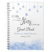 Twinkle Little Star Blue Baby Shower Guest Book Notitieboek (Voorkant)