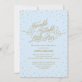 Twinkle Little Star Blue Baby Shower Kaart