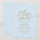 Twinkle Little Star Blue Baby Shower Kaart (Voorkant / Achterkant)