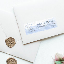 Twinkle Little Star Blue Boy Baby Shower Address Etiket