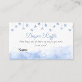 Twinkle Little Star Blue Boy Baby Shower Diaper Informatiekaartje (Voorkant)